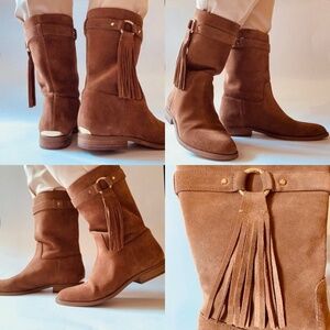 Like NEW Stylish Michael Kors Suede Boots with Tassel  Size 9.5